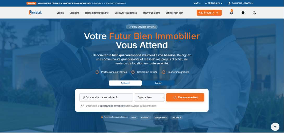 QTA TECH lance ProprioLink, l’écosystème immobilier de confiance en Afrique